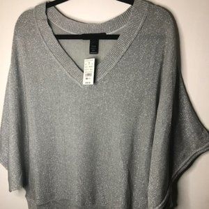 Christmas Silver V Neck Sweater